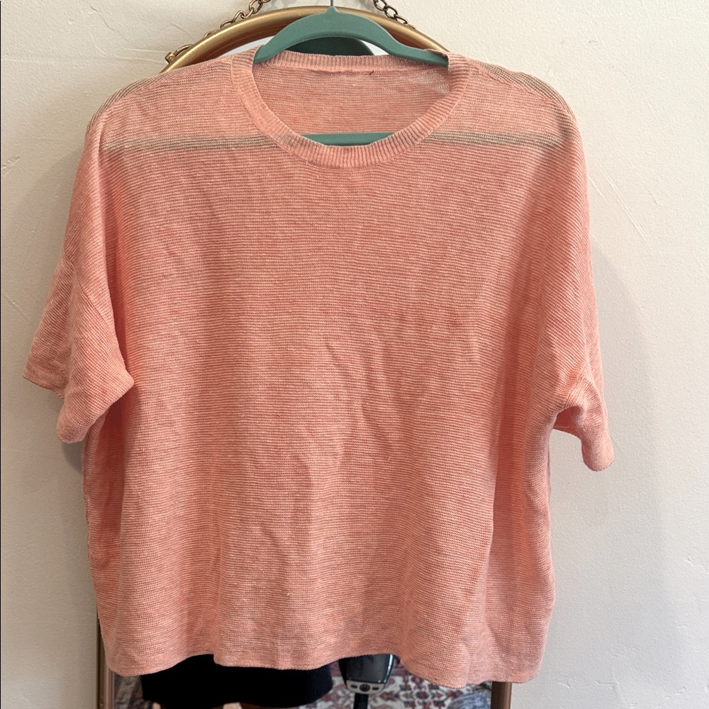 Eileen Fisher linen short sleeve sweater
